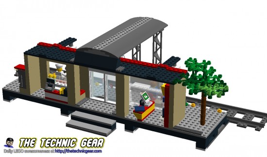 MOC Train Station, A Train Station, Lego Oryginal Parts Only